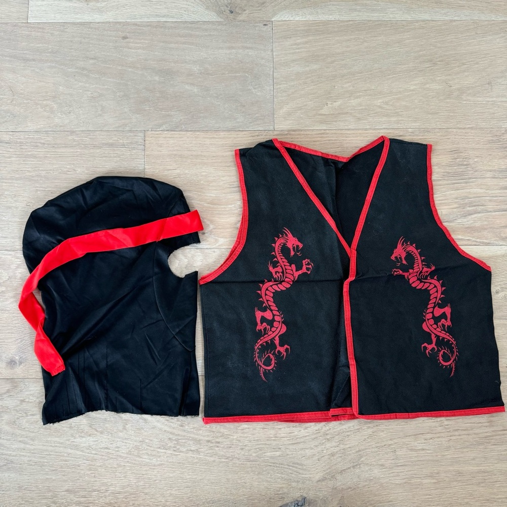 Ninja Kids VEST with MASK and RED SUPERSUIT